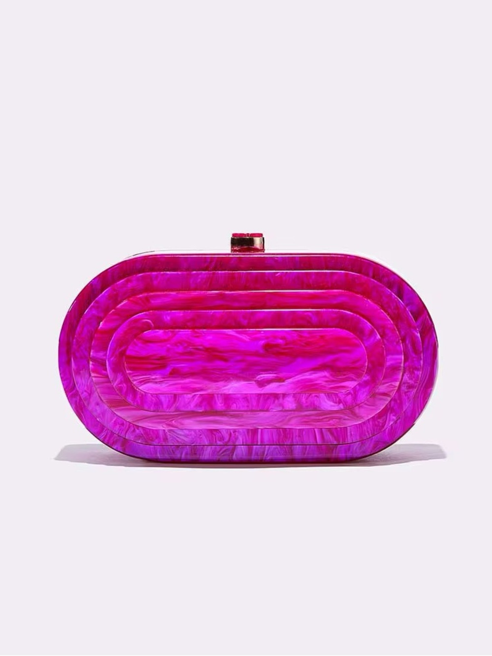 Pink Oval Acrylic Clutch Bag